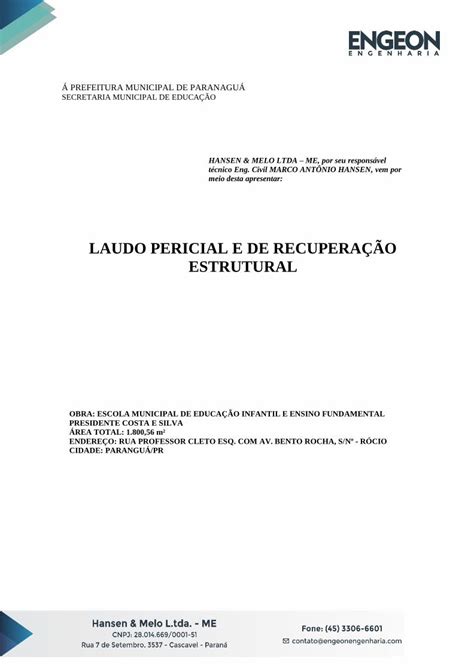 PDF LAUDO PERICIAL E DE RECUPERAÇÃO ESTRUTURAL 7 7 Reforço de