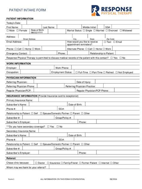 Fillable Online Male Initial Visit Intake Form Patient Information Fax