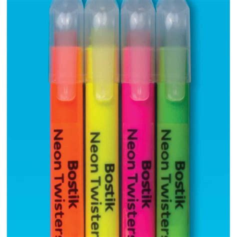 Bostik Slimline Wax Highlighters 4 Pack Assorted Park Avenue Stationers
