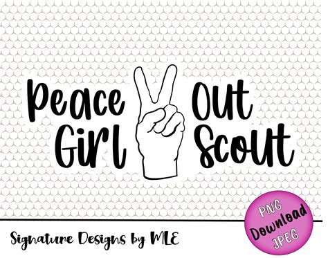 Peace Out Girl Scout Decal Sticker Design Etsy