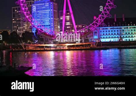 London Eye In Lights Stock Videos Footage HD And 4K Video Clips Alamy