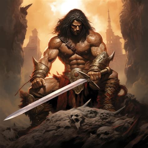 Premium Photo Conan The Barbarian A Meticulously Rendered Tribute To Frank Frazetta S Iconic