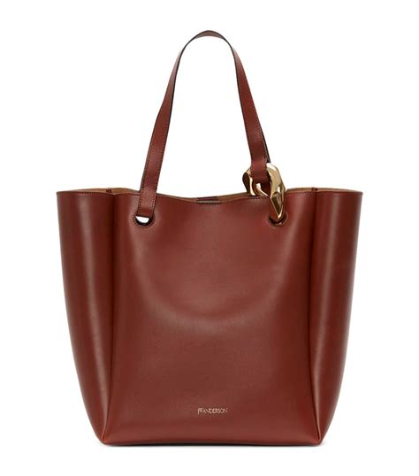 Womens Jw Anderson Brown Leather Corner Tote Bag Harrods Uk