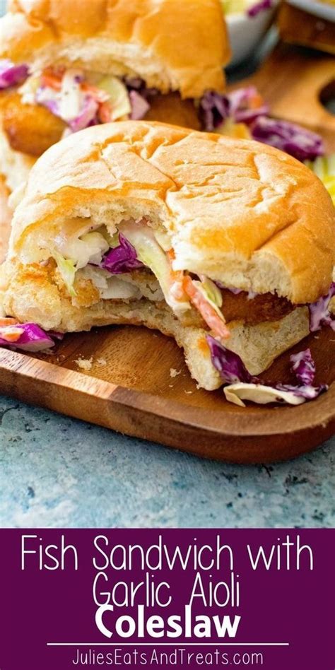 Fish Sandwich With Garlic Aioli Coleslaw Artofit