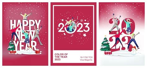 Premium Vector Happy New Year 2023 Pantone Color Of The Year