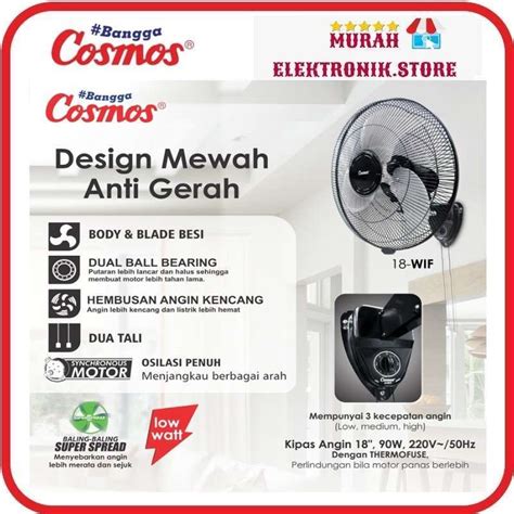 Jual Cosmos Wbf 1804 Wall Fan Kipas Angin Dinding Baling Besi 18 Inci