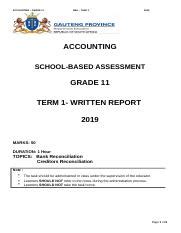 GRADE 11 SBA WRITTEN REPORT QP 2019 Docx ACCOUNTING GRADE 11 SBA