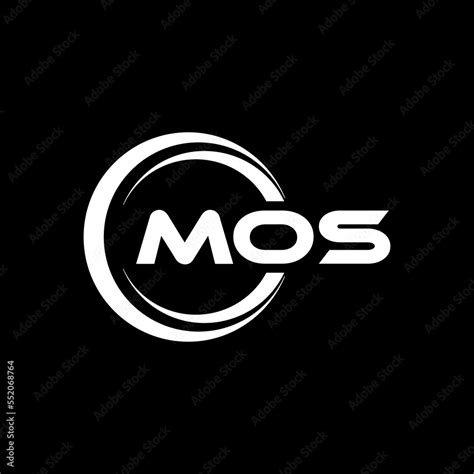 MOS Letter Logo Design With Black Background In Illustrator Cube Logo