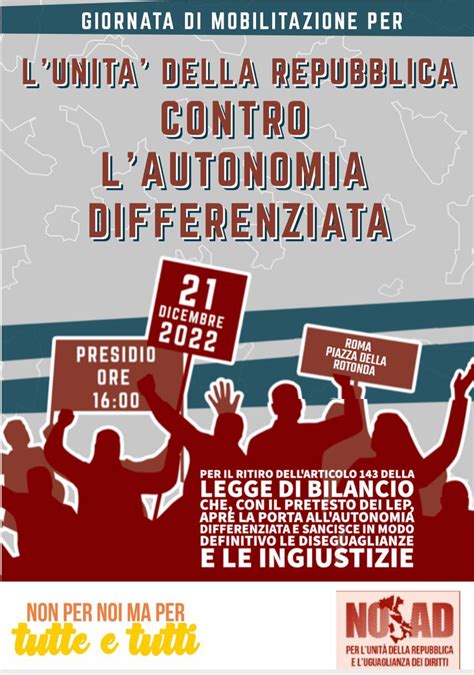 Giornata di mobilitazione per lunità della Repubblica contro l