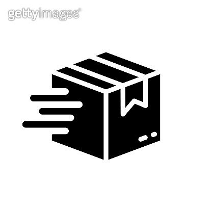 Speed Delivery Service Silhouette Icon Parcel Box Package Express