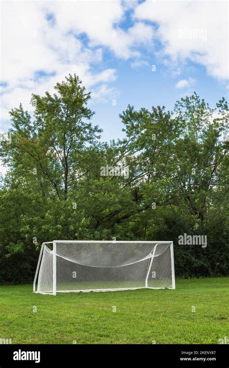 Wide Open Goal On Amateur Soccer Field Stock Photo Alamy