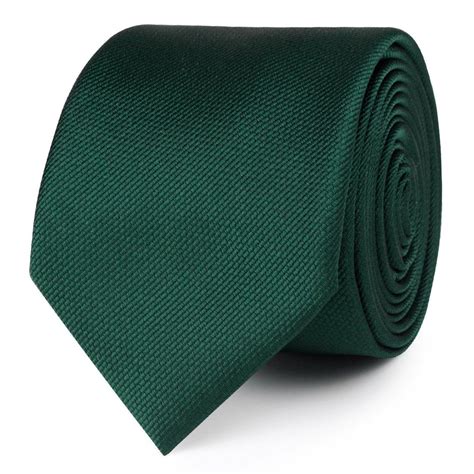 Dark Green Weave Skinny Tie Mens Slim Ties Men Narrow Thin Dark