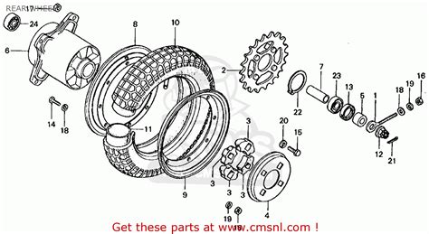 Honda Ct70 Trail 70 K4 1975 Usa Rear Wheel Schematic Partsfiche