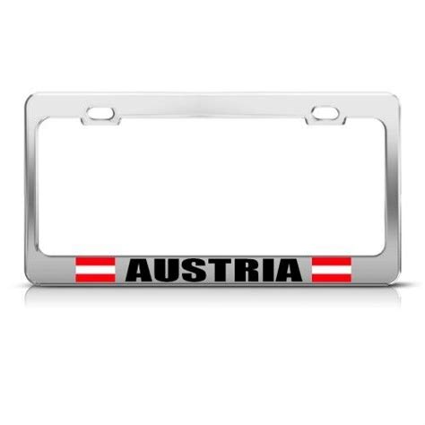 Austria Flag Austrian Metal License Plate Frame Tag Holder Ebay