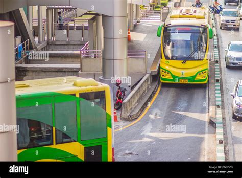 Bangkok Thailand February 21 2017 View Of The Bangkok Brt Bus