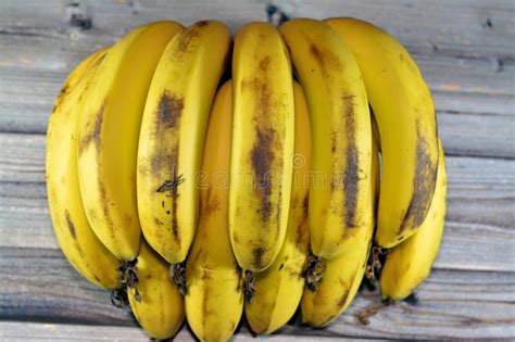 Bananas Elongated Edible Fruits Botanically A Berry Produced By