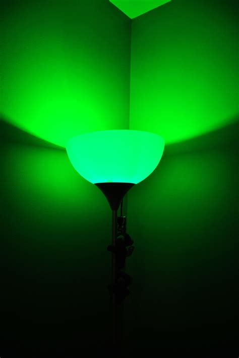 Green LED Light Bulb A19 3 Watt E26 Base Clear Glass Lights Up Green ...