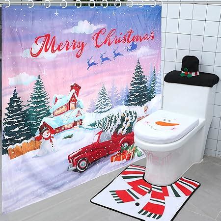 Amazon Moukeren 4 Pcs Christmas Toilet Set Christmas Santa Snowman