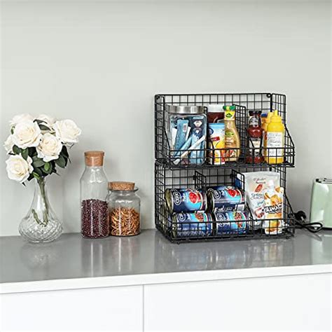 X Cosrack Stackable Wire Baskets For Pantry Storage And Organization