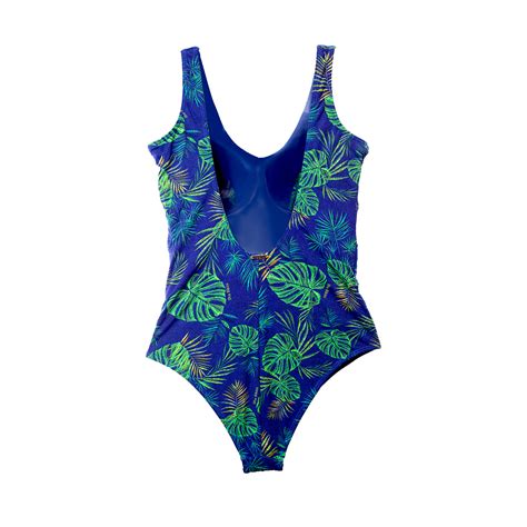 Maiô Recorte Liso Folhas Ilha Bikini