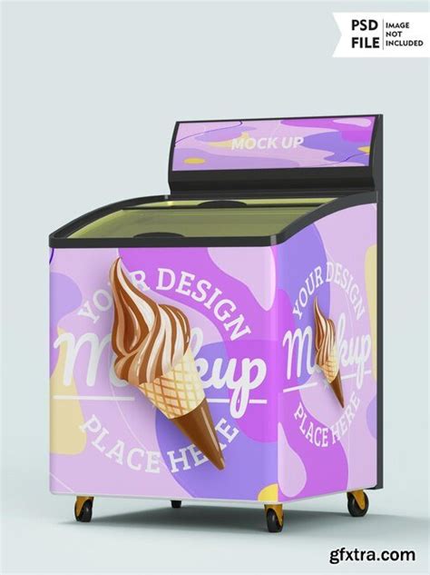 Ice cream box cabinet mockup design » GFxtra