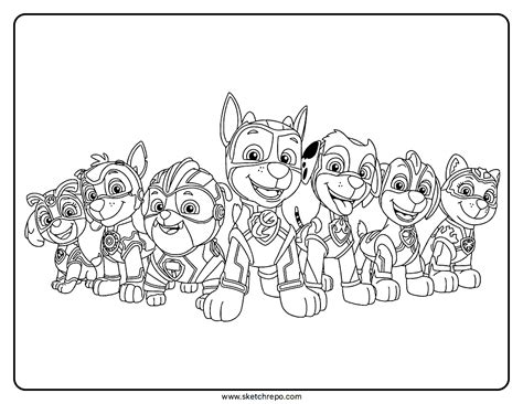 Paw Patrol The Mighty Movie Coloring Page Sketch Repo