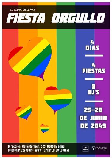 Plantillas De Carteles Y Flyers Para El Día Del Orgullo