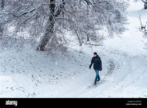 Heavy Snowfall In Moscow Russia Stock Photo Alamy