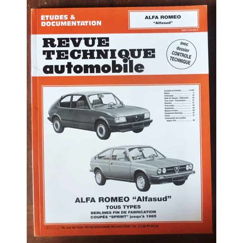 RTA Revues Techniques ALFA ROMEO ALFASUD Tous Types