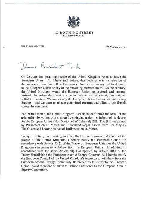 Prime Ministers Lettertoeuropeancouncilpresidentdonaldtusk