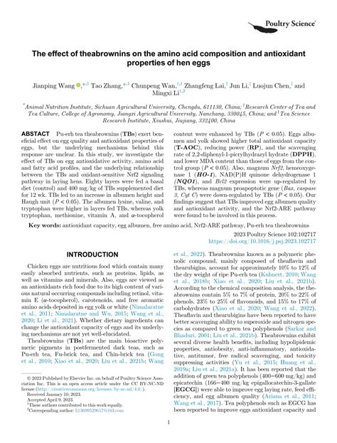 PDF The Effect Of Theabrownins On The Amino Acid Composition And