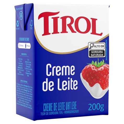 Creme De Leite UHT Leve Homogeneizado Tirol Caixa 200g Super Veneza