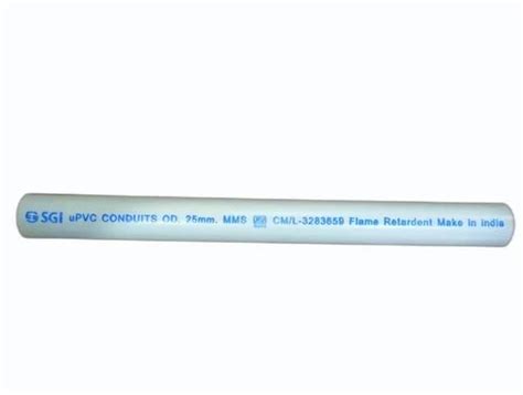 SGI Ivory PVC Conduit Pipes 25 Mm MMS For Industrial Type Medium