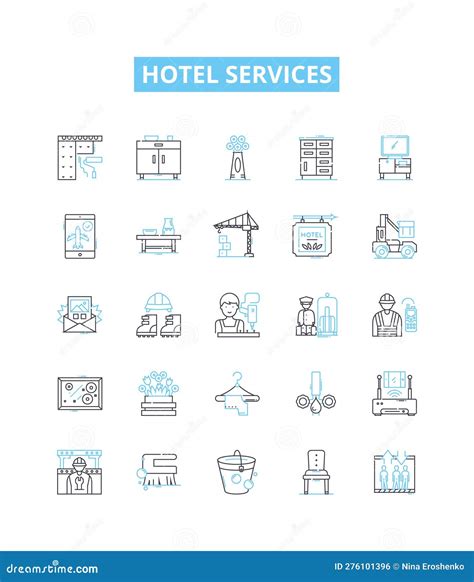 Accommodation Amenities Icons Vector Illustration Cartoondealer