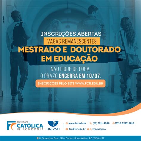 Inscrições Abertas Para O Mestrado E Doutorado Em Educação Faculdade