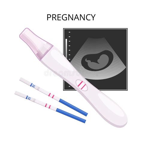 Pregnancy Test Flat Composition Stock Vector Illustration Of