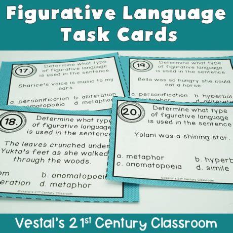 Figurative Language Task Cards Vestal S 21st Century Classroom