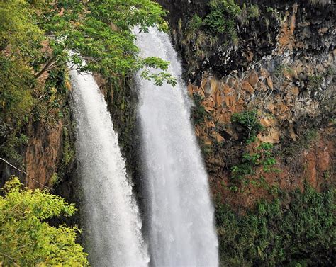 Twin Cascades Of Wailua River Kauai Island Photograph By Heidi