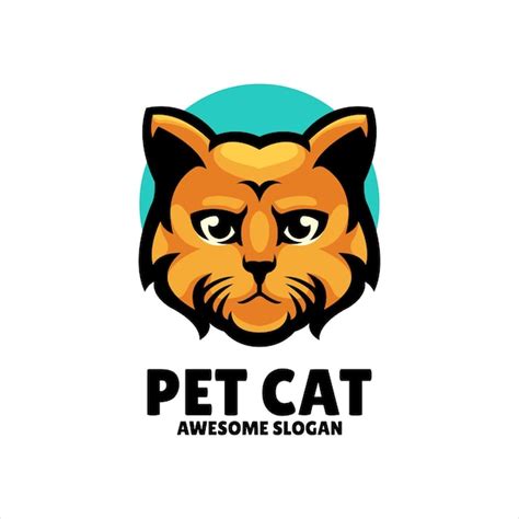 Dise O De Logotipo De Ilustraci N De Mascota De Cabeza De Gato Vector