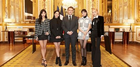 Les Blackpink Prennent La Pose Avec Emmanuel Macron L Lys E K Gen