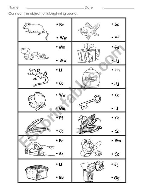 Beginning Sound Esl Worksheet By Ninabonita