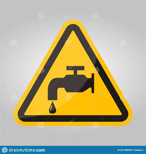 Sin Signo De Grifo De Agua En Fondo Blanco Ilustración del Vector