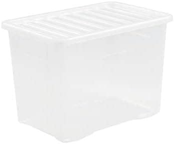 JMS We Create Smile 80 Litre Crystal Clear Plastic Storage Box With