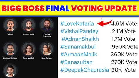 Bigg Boss Voting Update Bigg Boss Voting Trend Vishal Pandey Love