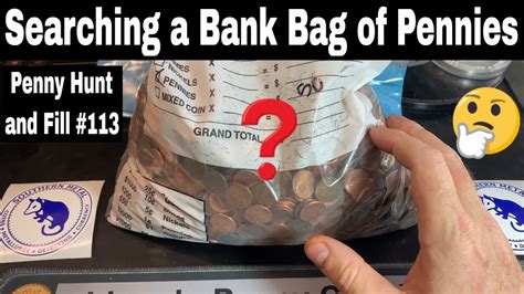 Searching A Bank Bag Of Pennies Penny Hunt And Fill Youtube