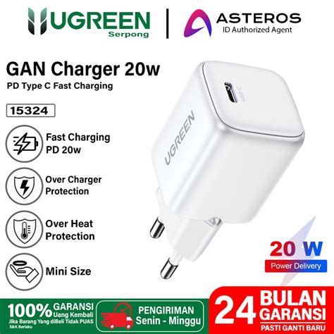 Jual Ugreen Wall Adaptor Kepala Charger W Gan Mini Fast Charging Pd