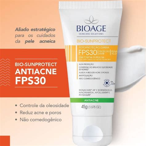 Protetor Solar Bioage Antiacne FPS30 45g Incolor Submarino