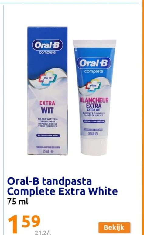 Oral B Tandpasta Complete Extra White Ml Promotie Bij Action