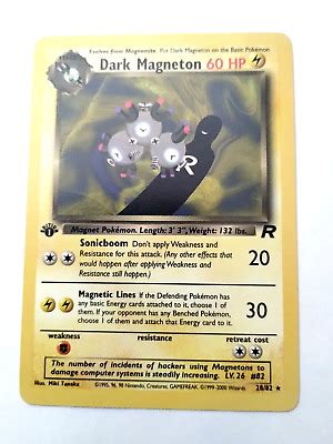 Pok Mon Tcg Dark Magneton Team Rocket Regular St Edition Rare