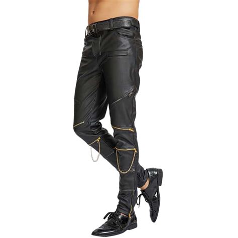 Idopy Steampunk Dj Faux Lederen Broek Met Knie Rit Grandado